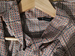Van Huesen Checkered Bow Blouse