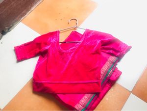 Simple Saree With Patticoat Blouse