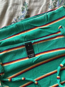 Striped Green Crop Top