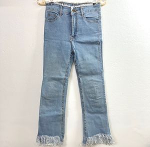 Women’s Frayed Hem Flare Jeans