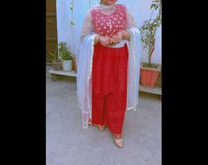Red Embroidered Sharara Set ❤️
