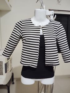 Striped Black & White Blazer