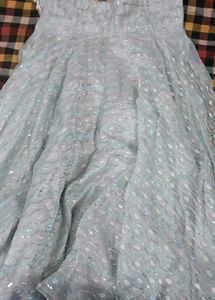 Pale Blue Sequin Party Skirt