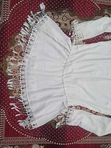 White Top Kurti With Lace
