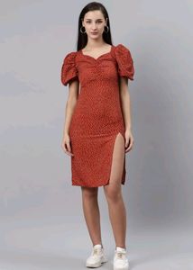 plusS Brand Orange Slit Dress 🔥🏵️