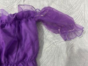 Purple Ruffle Crop Top