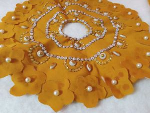 Mustard Embellished Dress &amp; Straps