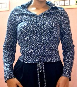 Navy Blue Floral Long Sleeve 3in One