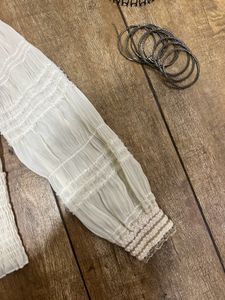 Korean White Offshoulder Formal Top + Freebies