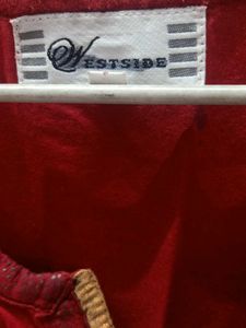 Red Embroidered Kurta