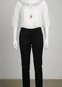 White Embroidered  Top