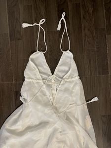 BACKLESS White Embellished Long Dress
