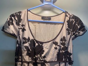 Classic Floral Brown Dress 80s Style