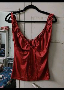 Satin Ruched Top