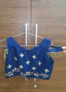 Blue Embroidered Ethnic Skirt