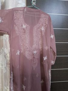 Mesh Long Kurti With Mirror Work