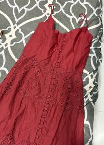Red Dress with Buttons