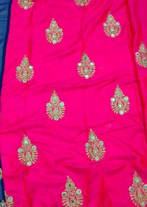 Embroidery Original Mirror Work Saree