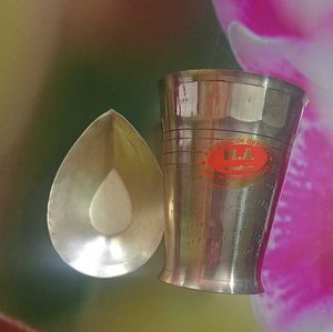Brand New Brass Glass And Diya