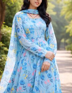 Floral Anarkali Kurta with Dupatta