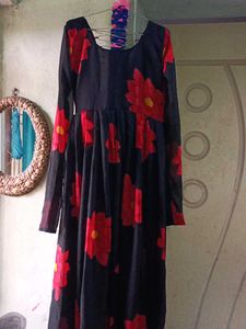 Floral Print Maxi Dress with black skirt