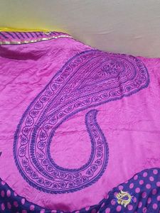 Pink Paisley Saree With stiched blouse-32