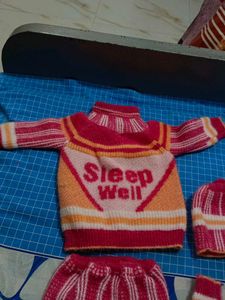 New Born Baby Wool Dresses With Cap And Socks