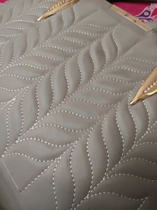 Gray Quilted Tote Bag