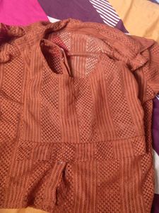 Orange Tank Top and Cardigan Set