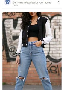 a winter jacket+  crop jacket+ fuzzy top