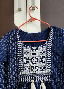 Indigo Blue Straight Kurta.