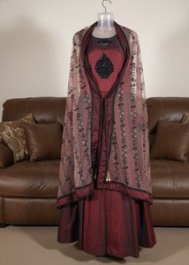 Elegant Ball Gown Maroon Dress with Heavy Dupatta