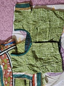 Digital Print Green Saree