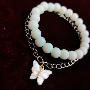 Butterfly Charm Beaded Bracelet