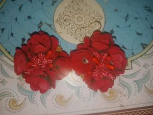 Red Velvet Flowers Jewellery Set