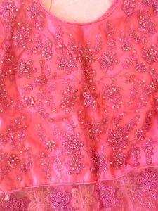 Pink Embroidered Indian Dress.
