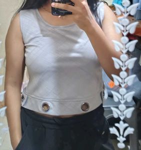 Stylish Grey Sleeveless Top