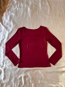 Shein Burgundy Long Sleeve Top