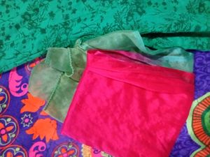 Green With Red Combination Anarkali Set👗