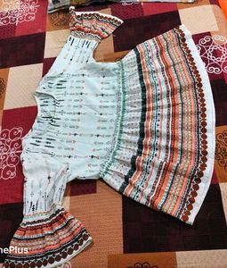 Patterned Bell Sleeve Top