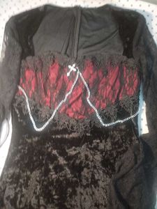 savana GOTH Core cross bodycon dress