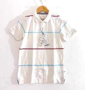 ITH White &YellowStriped Polo Shirt - New with Tag