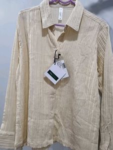 Beige Shirt skirt co ord set