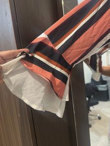 Striped Tie-Neck Top