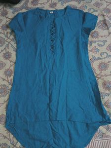 Teal High-Low Tunic Top