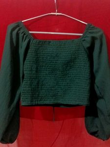 Green Crop Top