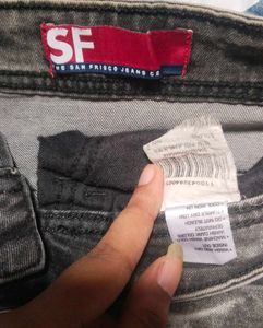 Distressed Gray Wash Jeans