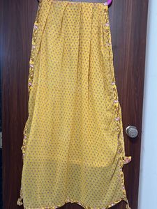 Yellow & Red Printed Dupatta