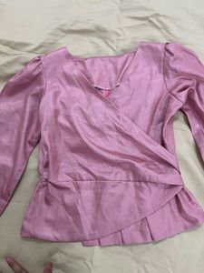 Pink Wrap Sunday Top