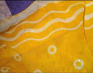 Yellow Printed Saree